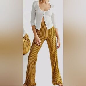 Free People Mustard textured velvet Flare Pants